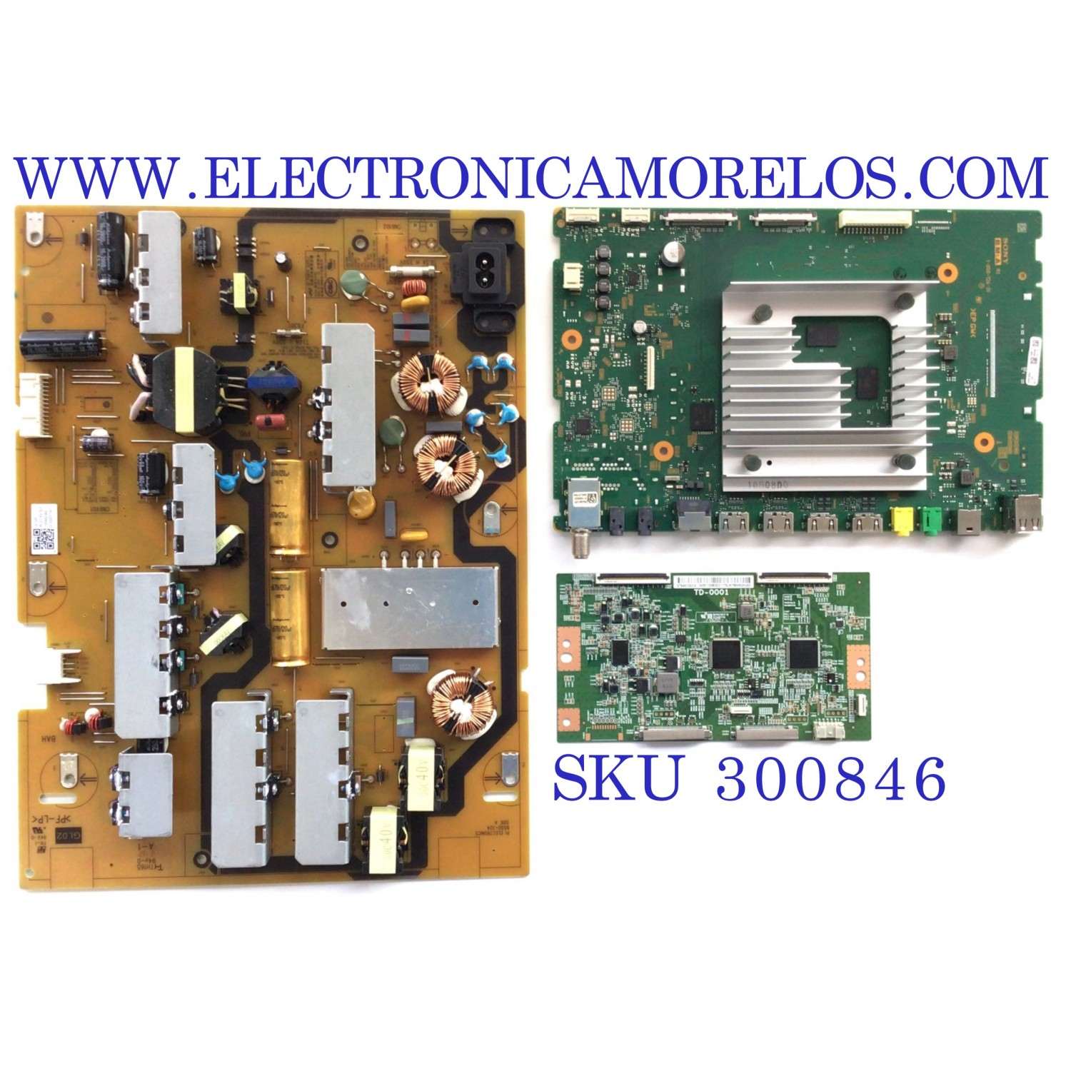 KIT DE TARJETAS PARA TV SONY / MAIN A-5027-325-A / 1-009-724-31 / A5027325A 544 / 211102 / FUENTE 1-004-423-42 / B55D-324 / 100442342 / T-CON 34291100B / PANEL YDBM065CCS11 / MODELO KD-65X85J / KD65X85J